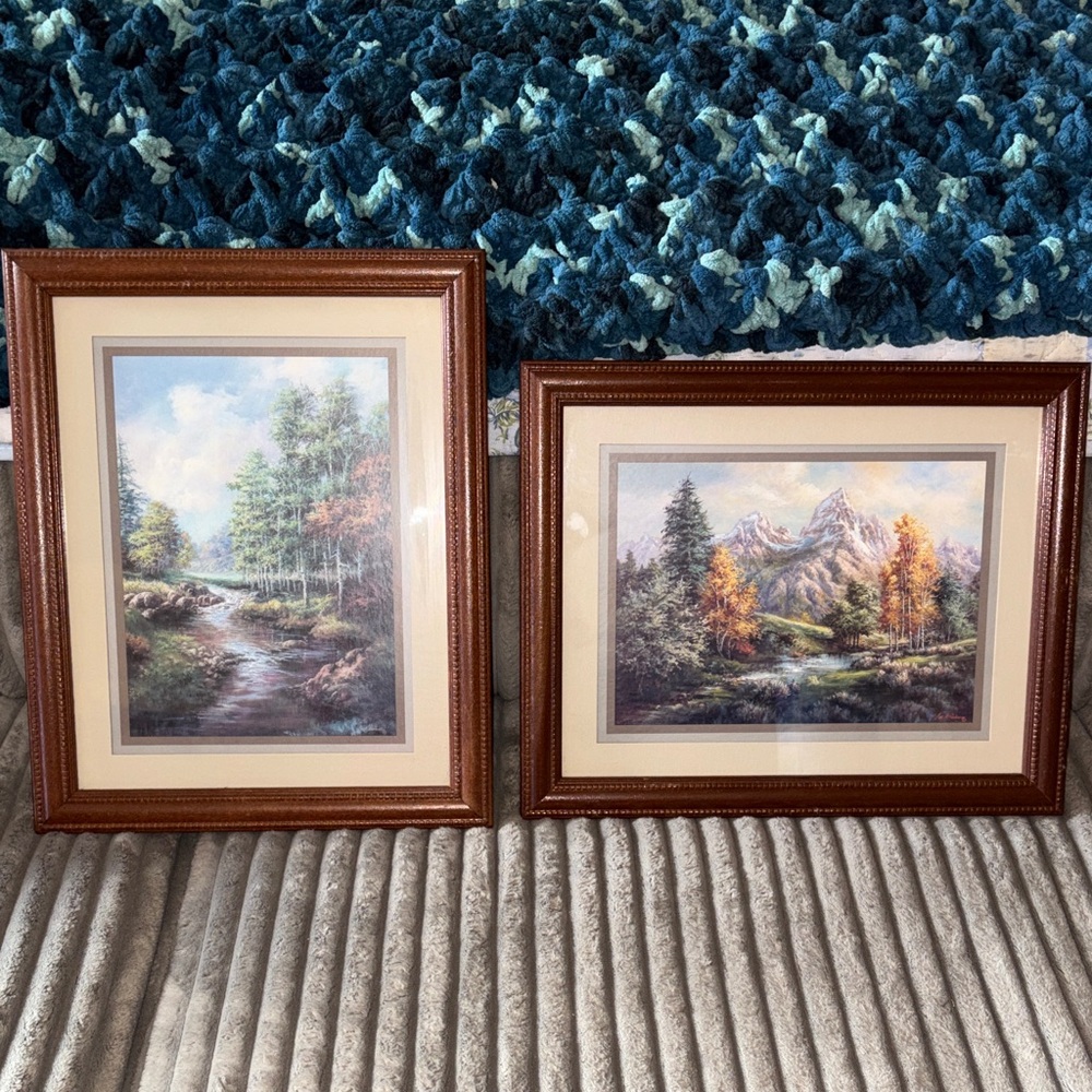 Pair of signed Lee K. Parkinson matted and framed art
